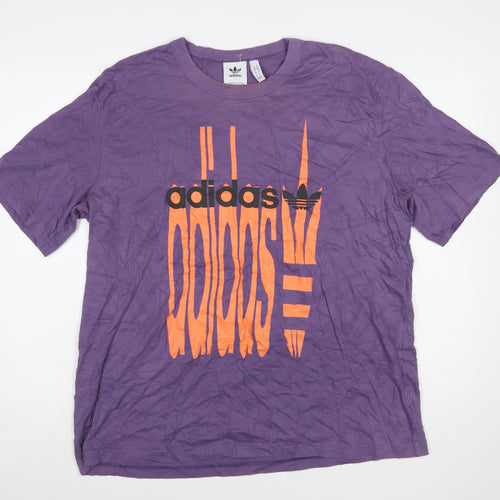 Adidas Men's Purple Graphic Logo T-Shirt XL Sportswear Top
