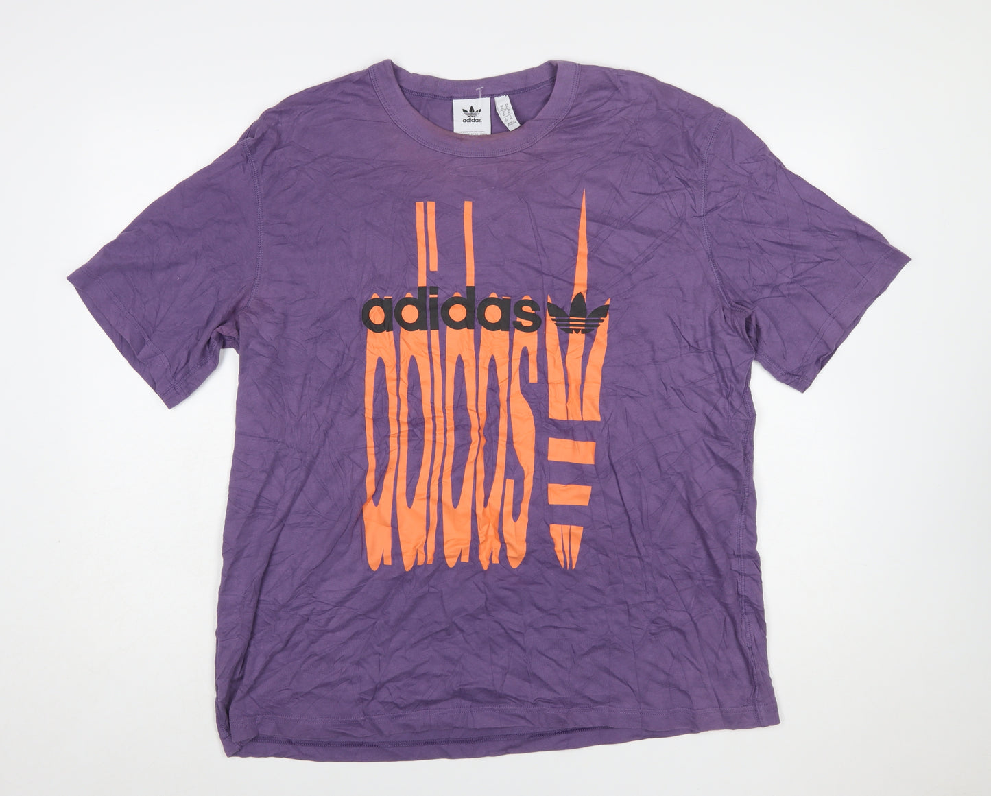 Adidas Men's Purple Graphic Logo T-Shirt XL Sportswear Top