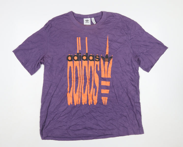 Adidas Men's Purple Graphic Logo T-Shirt XL Sportswear Top
