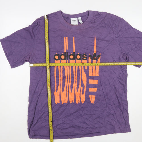 Adidas Men's Purple Graphic Logo T-Shirt XL Sportswear Top