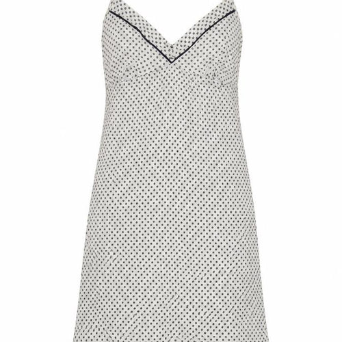 Jasper Conran Women White Polka Dot Viscose Slip Dress Size 14