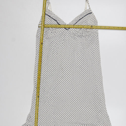 Jasper Conran Women White Polka Dot Viscose Slip Dress Size 14