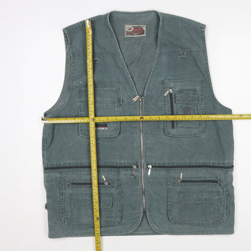 Peace Classics Men's Green Cotton Outdoor Utility Waistcoat 2XL