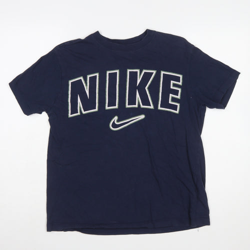 Nike Men's Blue Small Regular Fit Graphic Sports T-Shirt