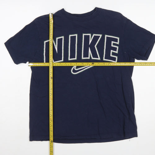 Nike Men's Blue Small Regular Fit Graphic Sports T-Shirt