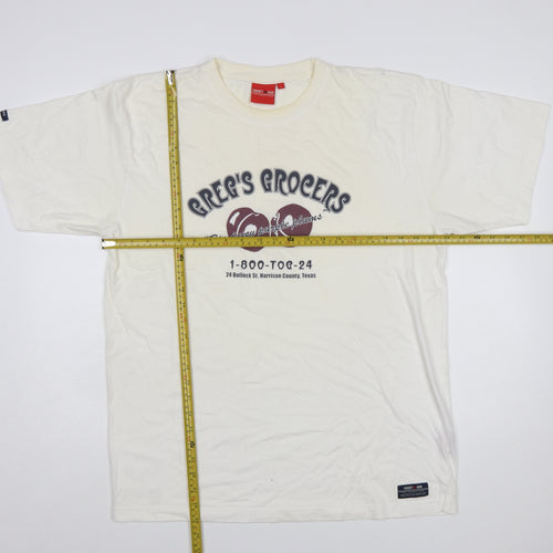 TOG24 Ivory Cotton Graphic Print Men's T-Shirt L