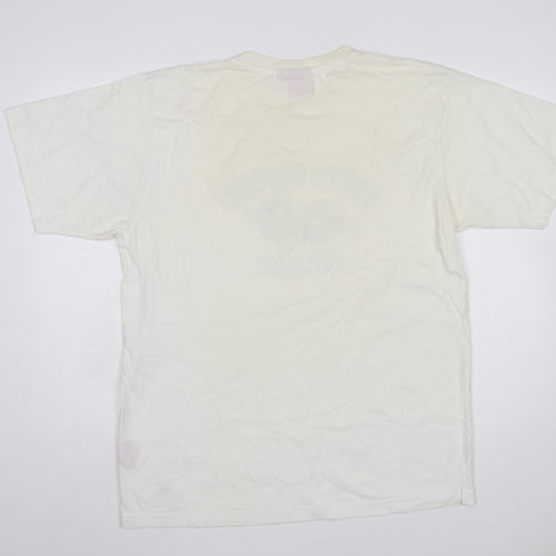 TOG24 Ivory Cotton Graphic Print Men's T-Shirt L