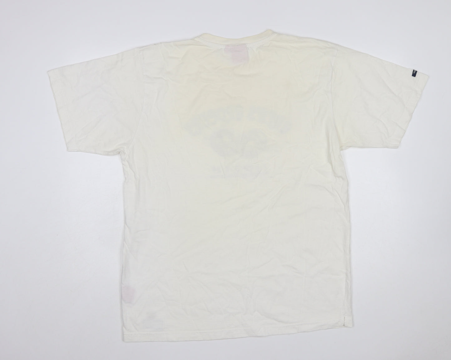 TOG24 Ivory Cotton Graphic Print Men's T-Shirt L