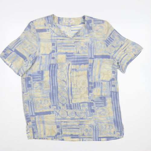 Jacques Vert Womens Multicoloured Size 14 Polyester V-Neck Blouse