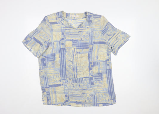 Jacques Vert Womens Multicoloured Size 14 Polyester V-Neck Blouse