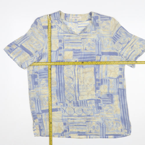 Jacques Vert Womens Multicoloured Size 14 Polyester V-Neck Blouse