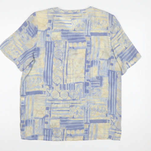 Jacques Vert Womens Multicoloured Size 14 Polyester V-Neck Blouse