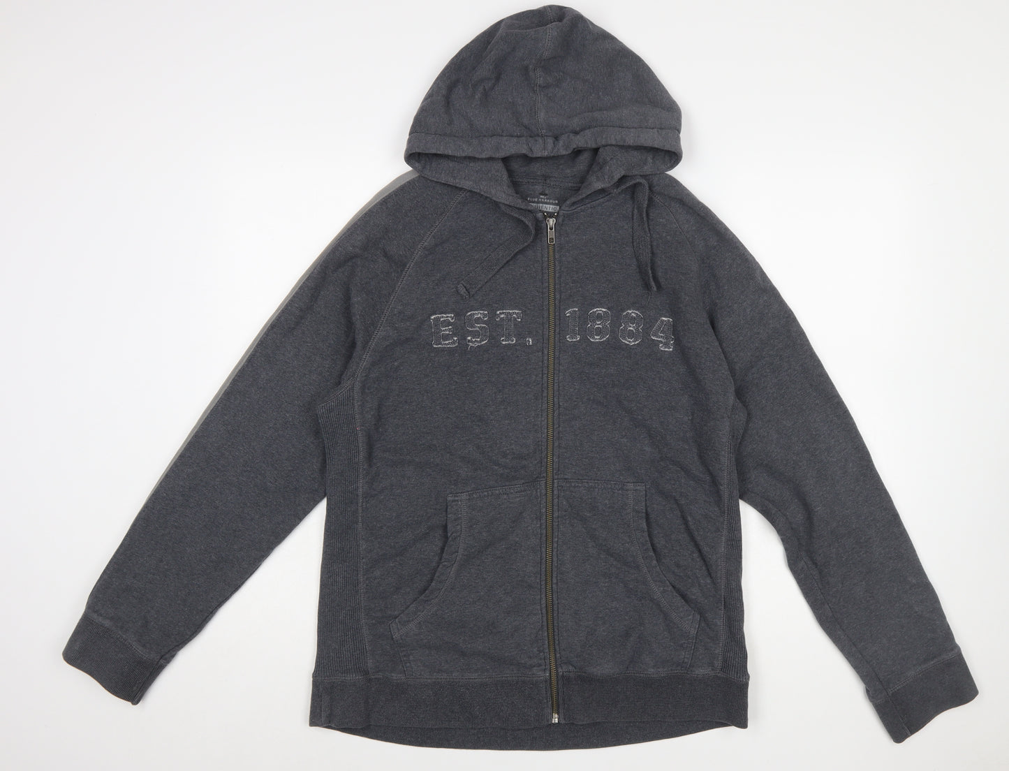 Marks and Spencer Men’s Grey Full Zip Hoodie Large Blue Harbour