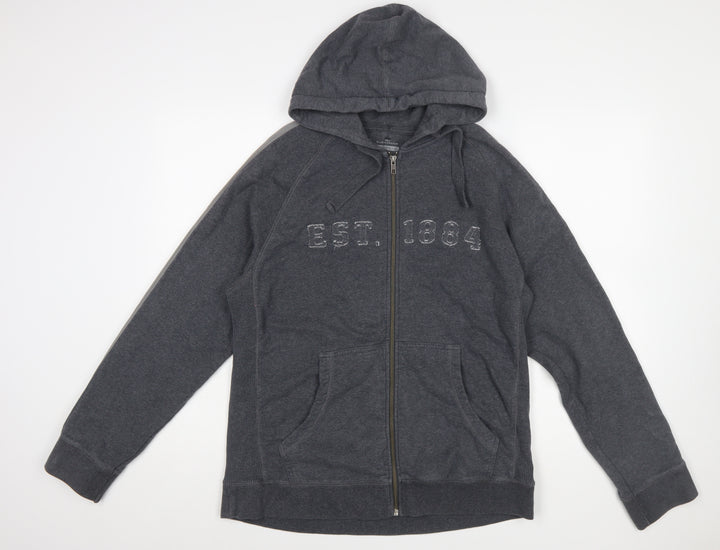 Marks and Spencer Men’s Grey Full Zip Hoodie Large Blue Harbour