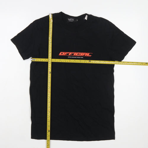 boohooMAN Men's Black OFFICIAL Graphic Cotton T-Shirt Size S