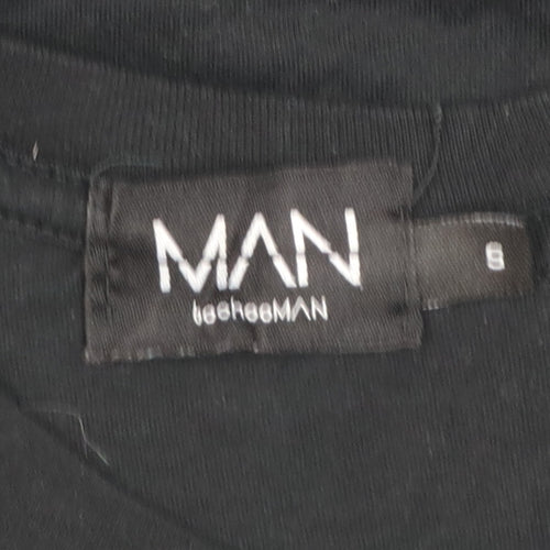boohooMAN Men's Black OFFICIAL Graphic Cotton T-Shirt Size S
