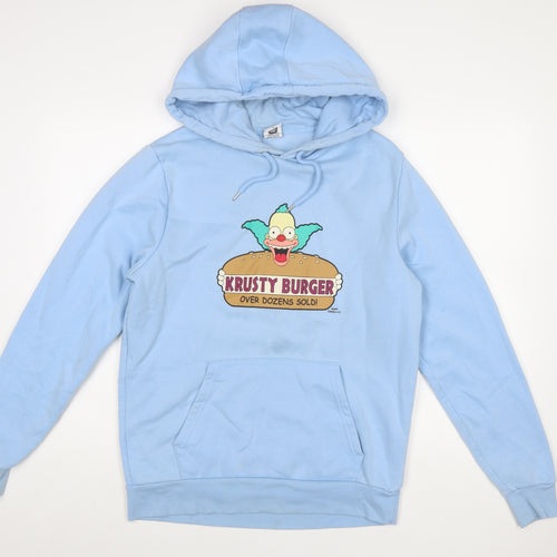 Primark The Simpsons Blue Men's Pullover Hoodie L Graphic Fleece