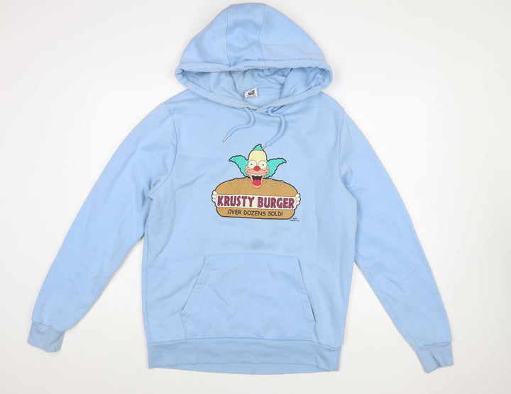 Primark The Simpsons Blue Men's Pullover Hoodie L Graphic Fleece