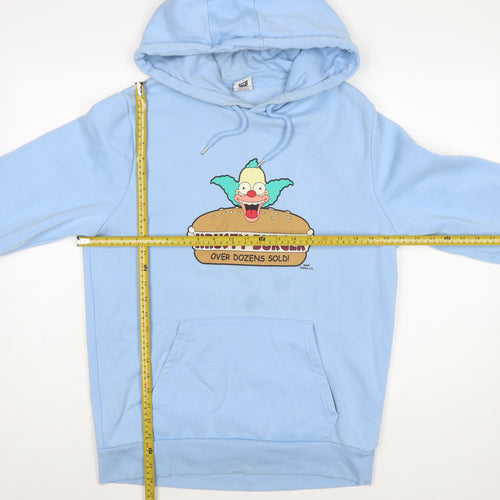 Primark The Simpsons Blue Men's Pullover Hoodie L Graphic Fleece