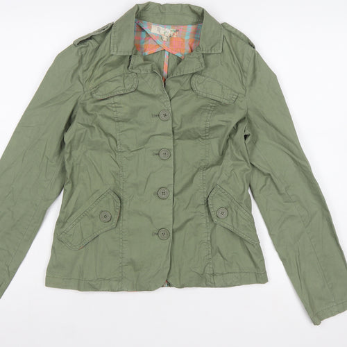 Roxy Women's Green Cotton Military Jacket Size S Casual