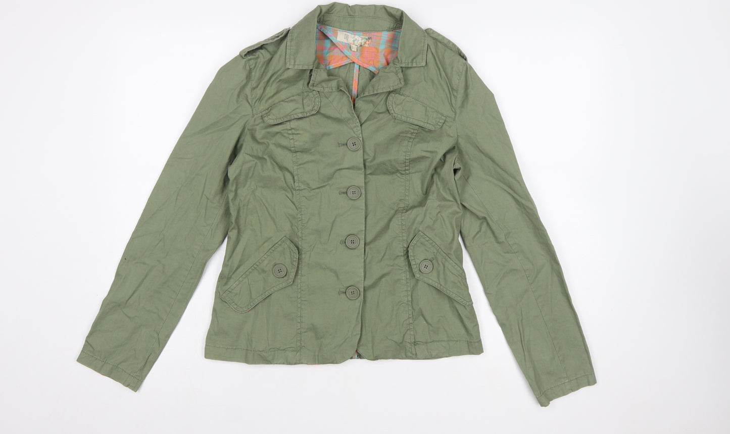Roxy Women's Green Cotton Military Jacket Size S Casual