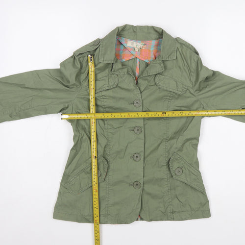 Roxy Women's Green Cotton Military Jacket Size S Casual
