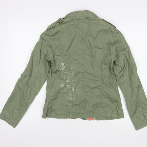Roxy Women's Green Cotton Military Jacket Size S Casual