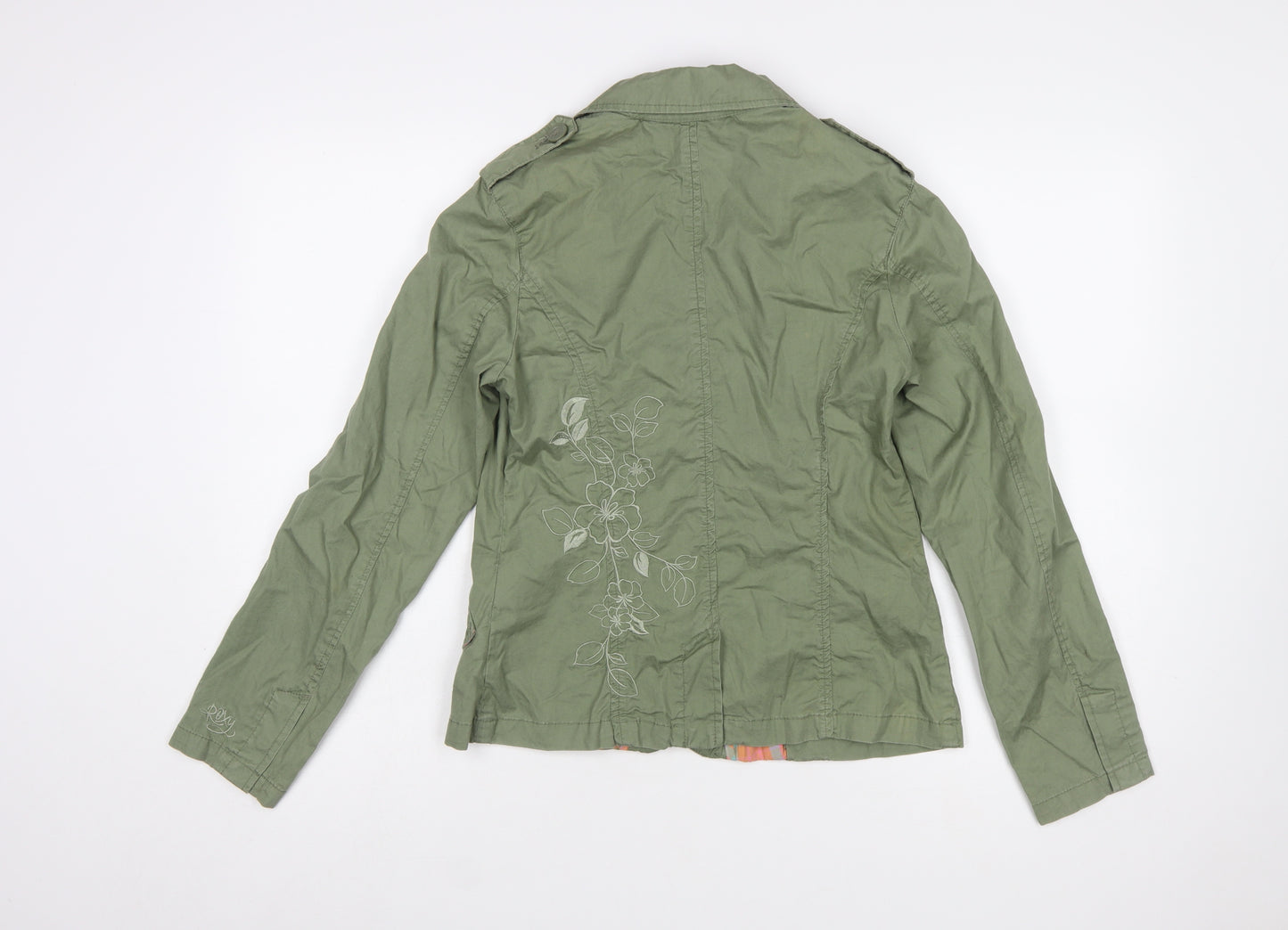 Roxy Women's Green Cotton Military Jacket Size S Casual