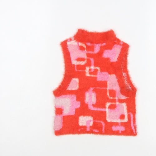 Vintage Supply Women's Red Retro Knit Sleeveless Roll Neck Vest Size 8