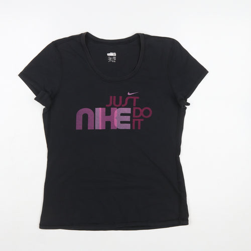 Nike Women's Black Crew Neck Fit Dry Sports T-Shirt Size M