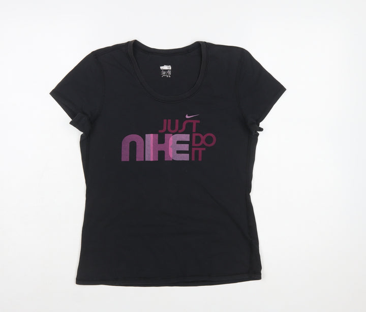 Nike Women's Black Crew Neck Fit Dry Sports T-Shirt Size M