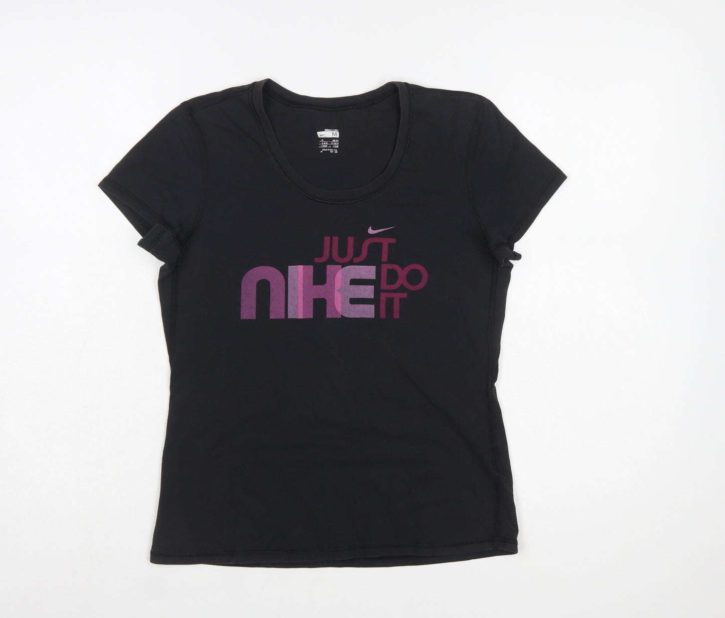 Nike Women's Black Crew Neck Fit Dry Sports T-Shirt Size M