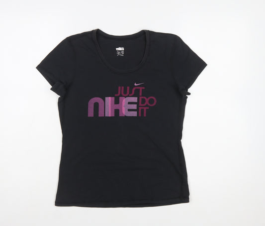 Nike Women's Black Crew Neck Fit Dry Sports T-Shirt Size M
