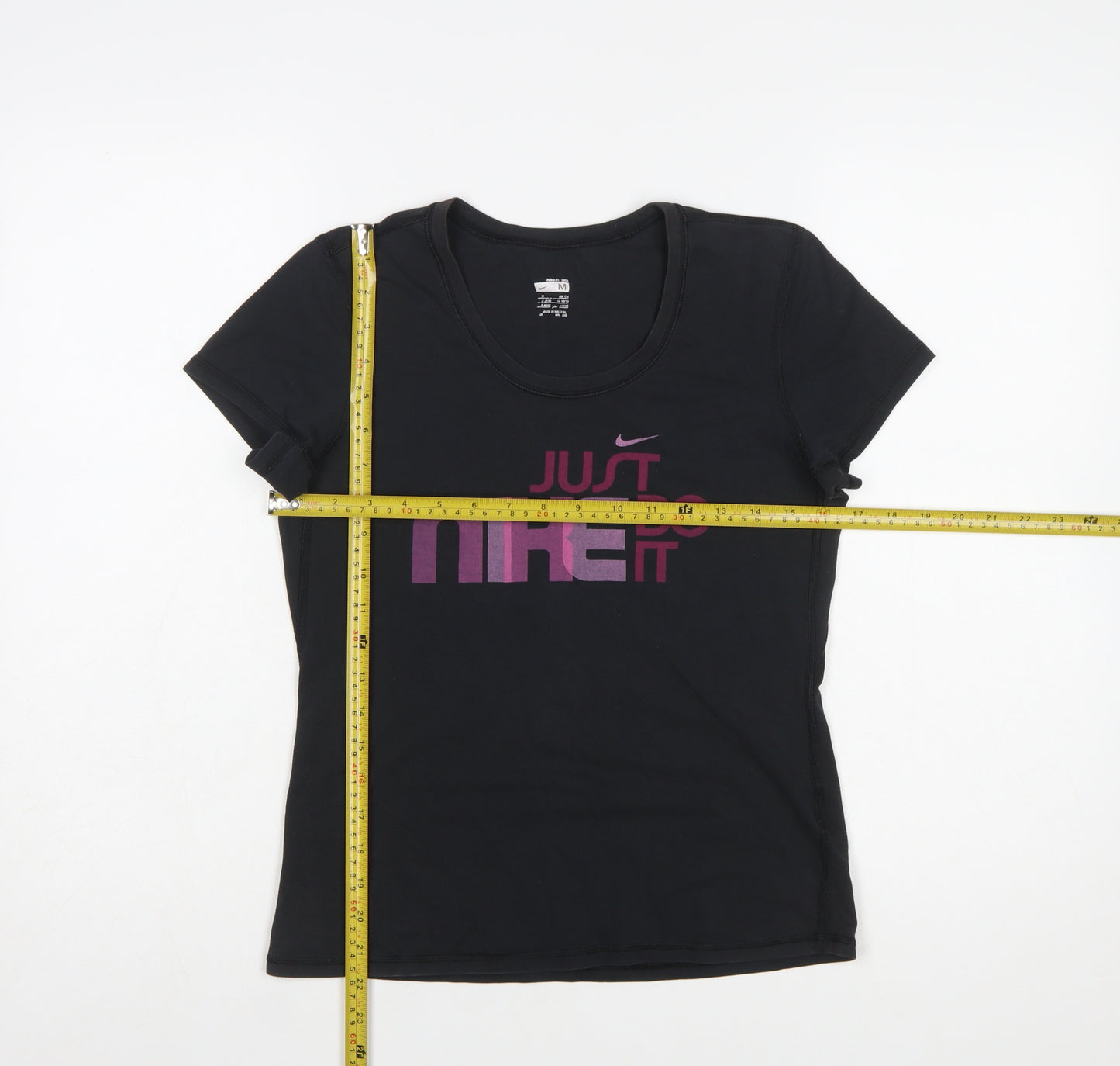 Nike Women's Black Crew Neck Fit Dry Sports T-Shirt Size M