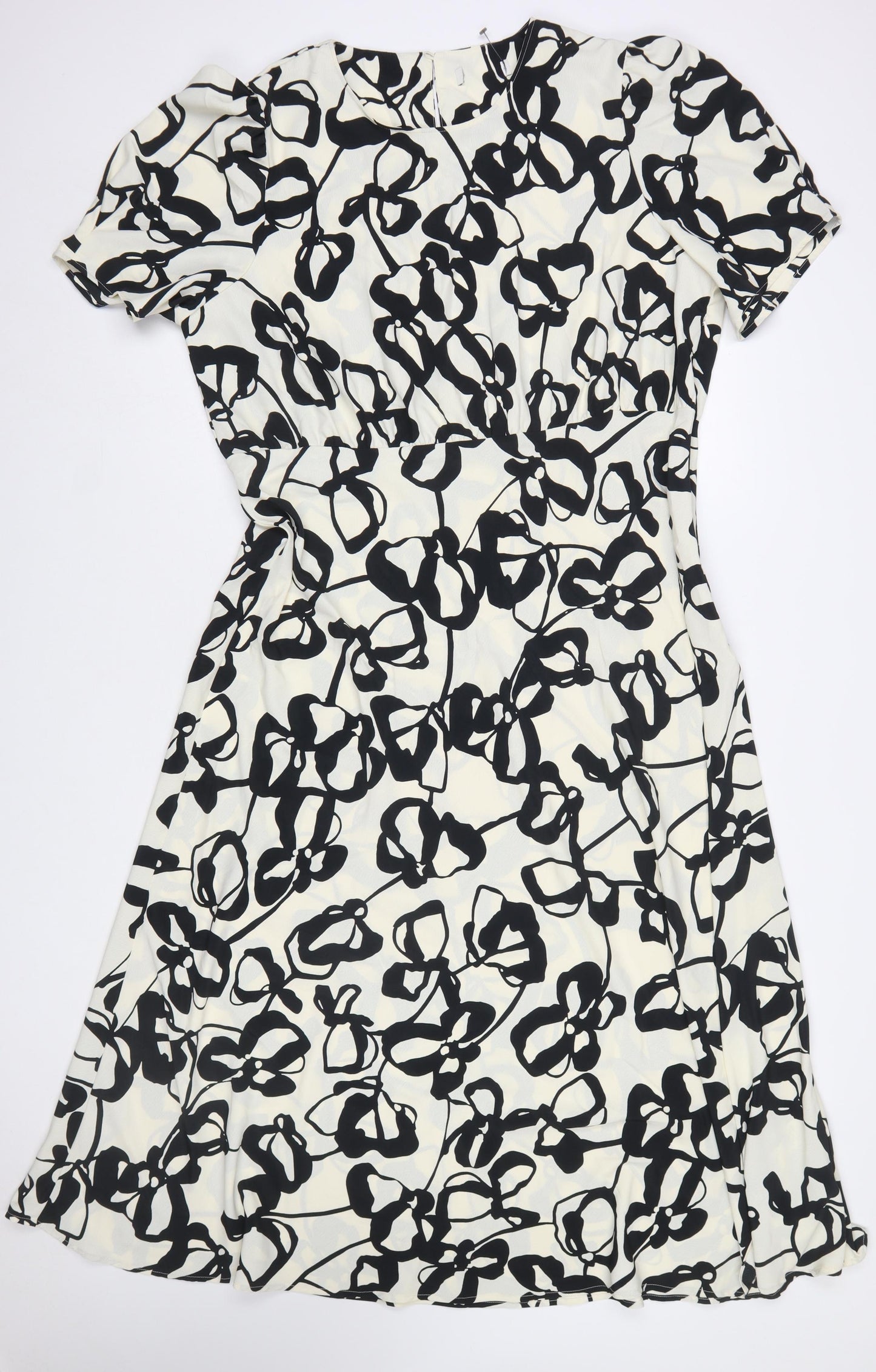 Marks and Spencer Women’s Black Floral Fit & Flare Dress Size 20