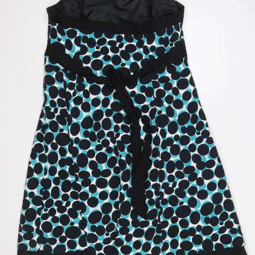 John Rocha Women’s Blue Polka Dot Strapless A-Line Dress Size 18