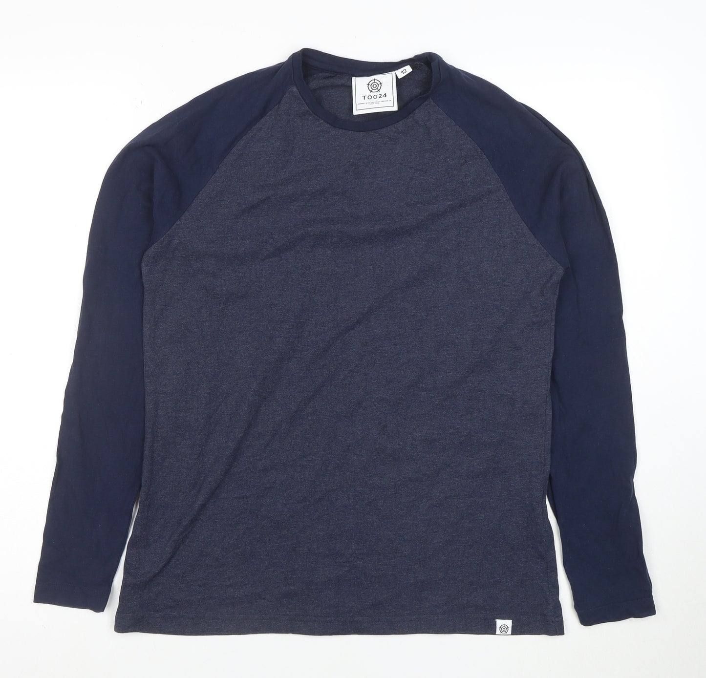 TOG24 Women's Blue Long Sleeve Raglan Crew Neck T-Shirt Size 12