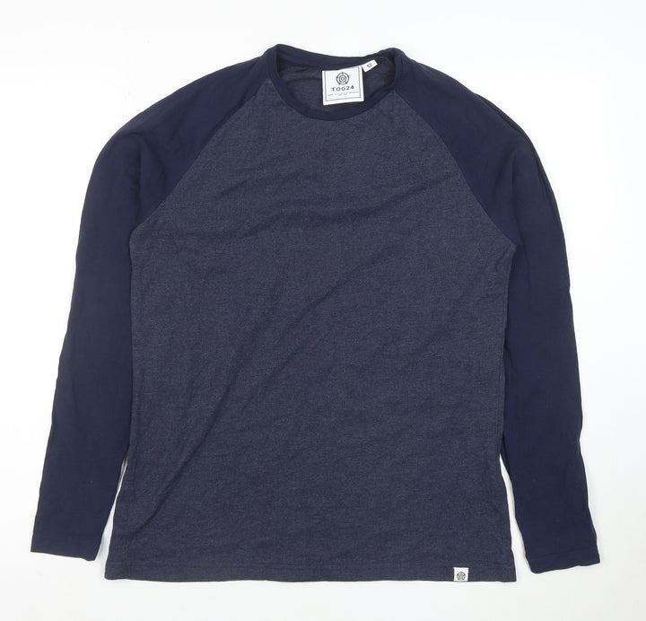 TOG24 Women's Blue Long Sleeve Raglan Crew Neck T-Shirt Size 12