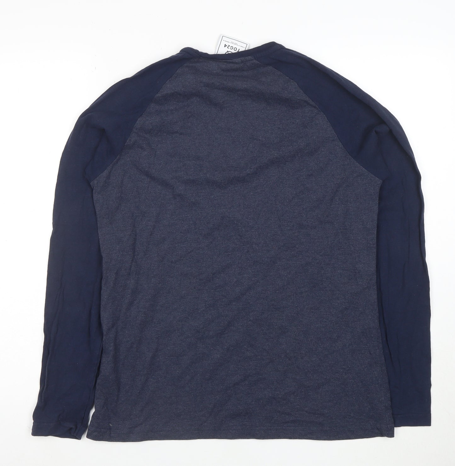 TOG24 Women's Blue Long Sleeve Raglan Crew Neck T-Shirt Size 12