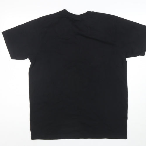 Wild Collection Men’s Black Tiger Eyes Graphic Animal Print T-Shirt L