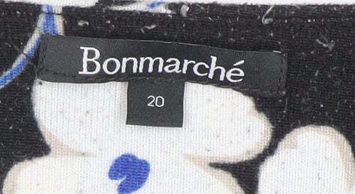 Bonmarché Women’s Black Floral 3/4 Sleeve Pullover Jumper Size 20