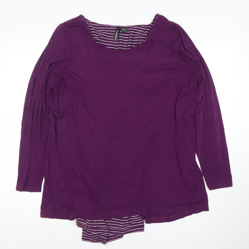 Rainbow Women's Purple Long Sleeve Jersey T-Shirt Size XL