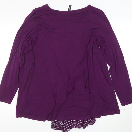 Rainbow Women's Purple Long Sleeve Jersey T-Shirt Size XL