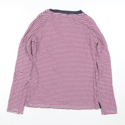Joules Women’s Multicoloured Striped Long Sleeve Cotton Ringer T-Shirt UK 10