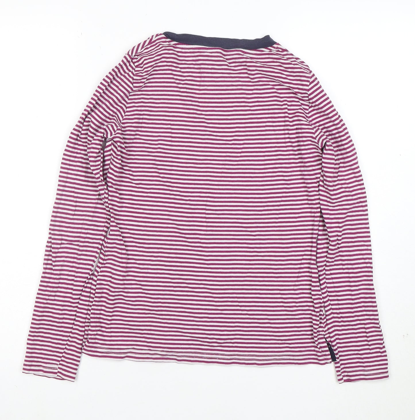 Joules Women’s Multicoloured Striped Long Sleeve Cotton Ringer T-Shirt UK 10