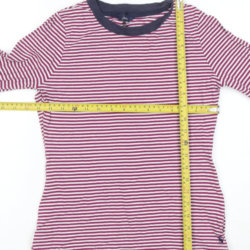 Joules Women’s Multicoloured Striped Long Sleeve Cotton Ringer T-Shirt UK 10