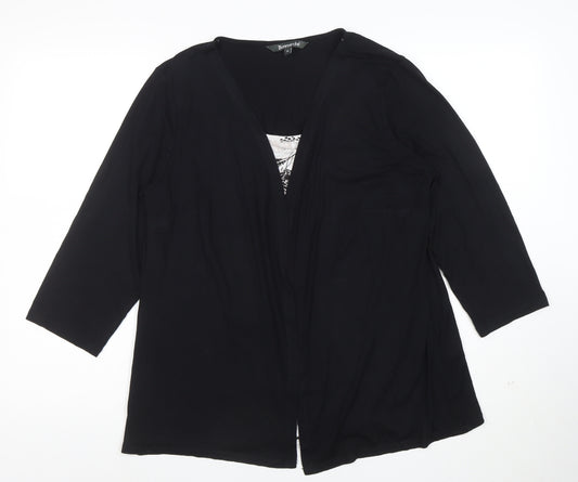 Bonmarché Women's Black Size 18 3/4 Sleeve Tunic Blouse
