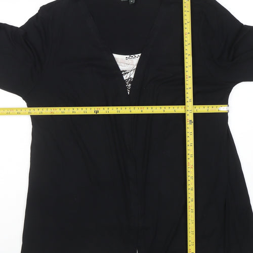 Bonmarché Women's Black Size 18 3/4 Sleeve Tunic Blouse