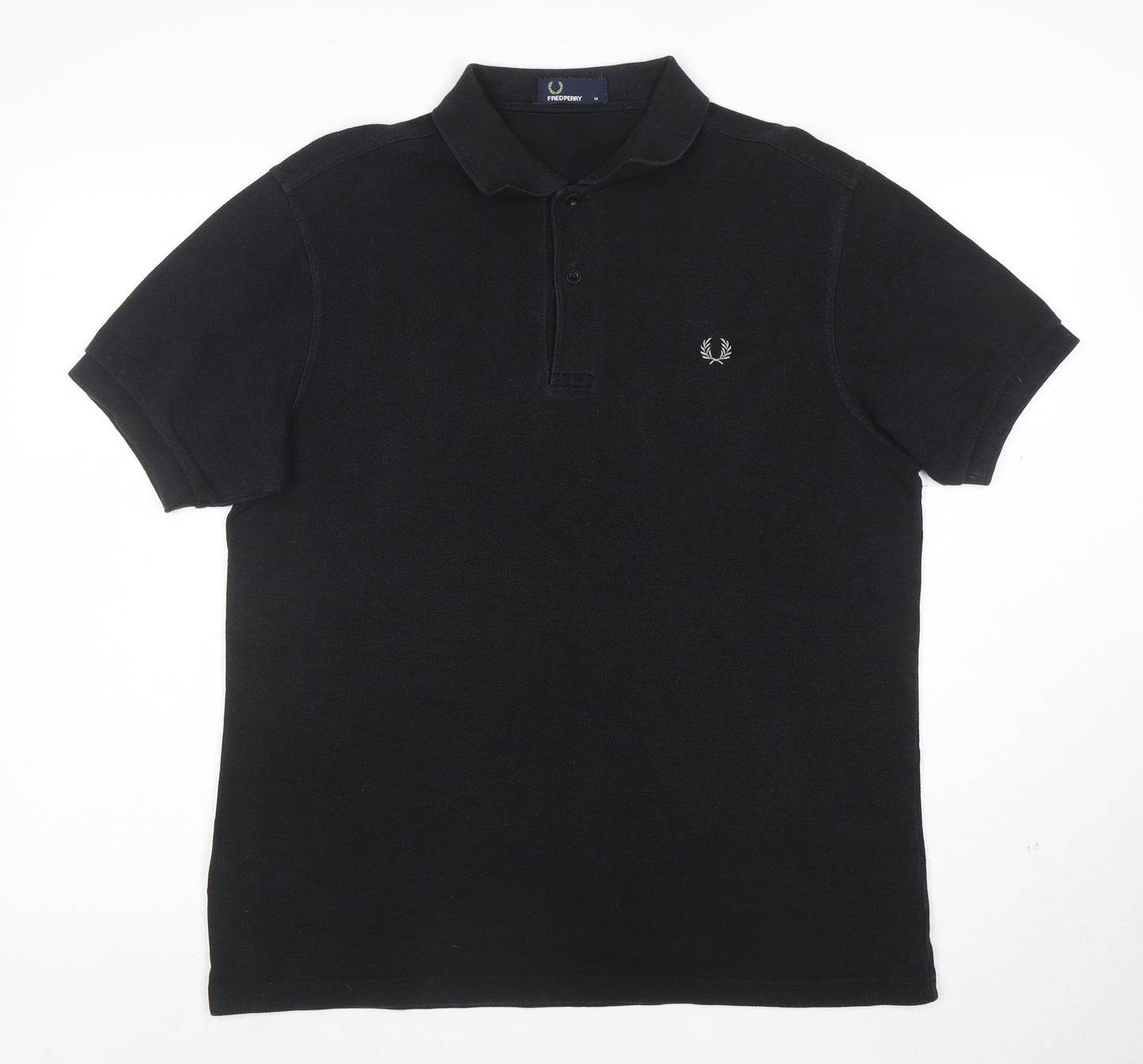 Fred Perry Men's Black Cotton Polo Shirt Size M Regular Fit