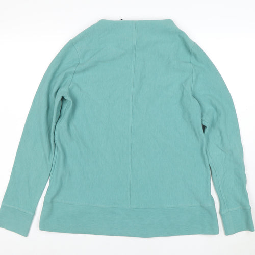 Lands' End Women Green M Pullover Long Sleeve Sweatshirt Cotton Blend